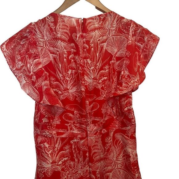 Stella McCartney Mushroom-Print Cap-Sleeve Mini Dress Size 40 (M/8) - Picture 4 of 12